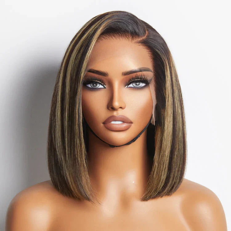 6x5 Glueless Bob Wig - Blonde Highlights / 12"