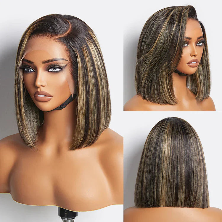 6x5 Glueless Bob Wig - Blonde Highlights / 12"