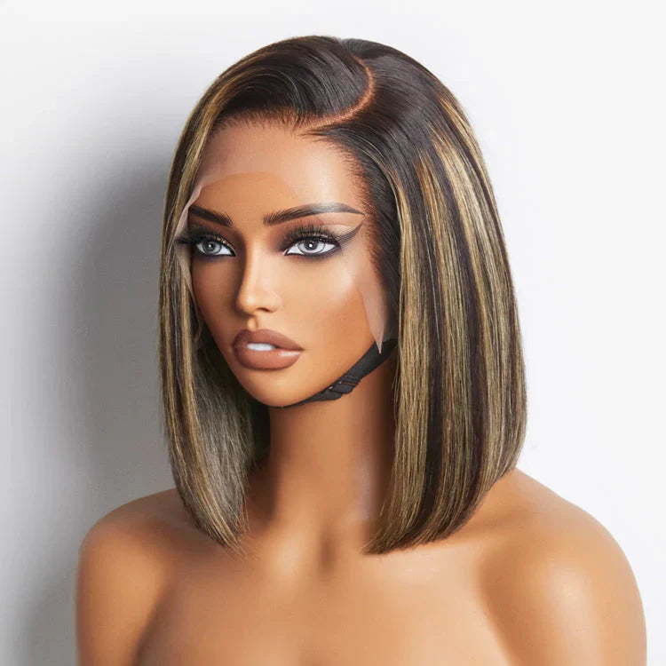 6x5 Glueless Bob Wig - Blonde Highlights / 12"